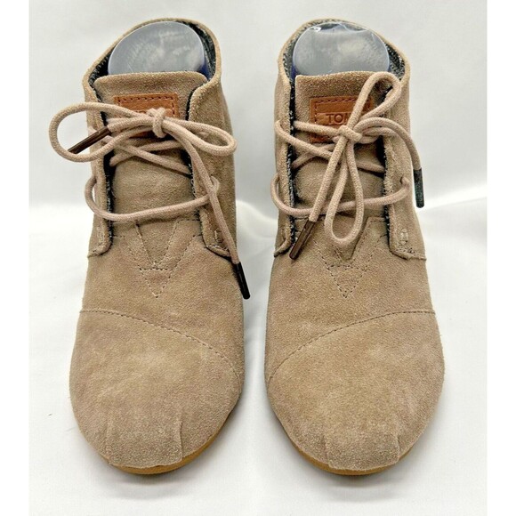 TOMS Kala Wedge Desert Ankle Boots Booties - Taupe/Brown Suede - Women's Sz 7.5 - Picture 2 of 9